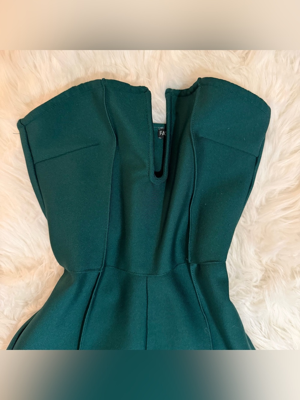 Fashion Nova Emerald Green Strapless Wide Leg Jumpsuit Size S - Picture 3 of 14